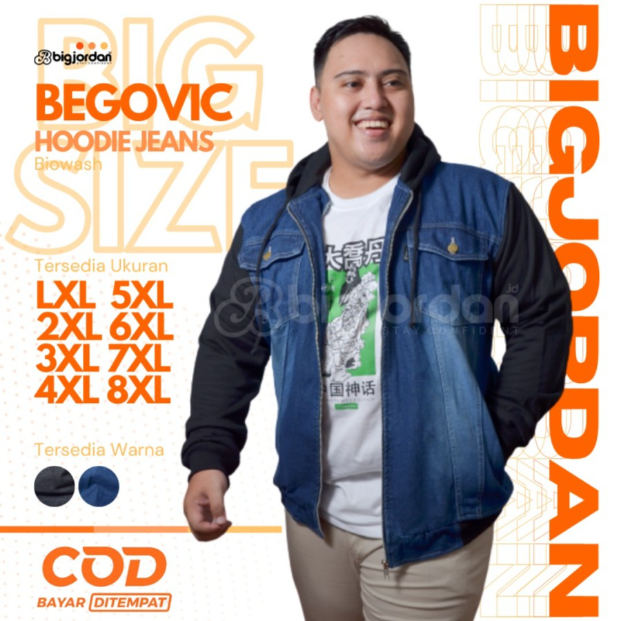 BEGOVIC JAKET JEANS HOODIE BIOWASH 4XL 5XL 6XL 7XL 8XL 3