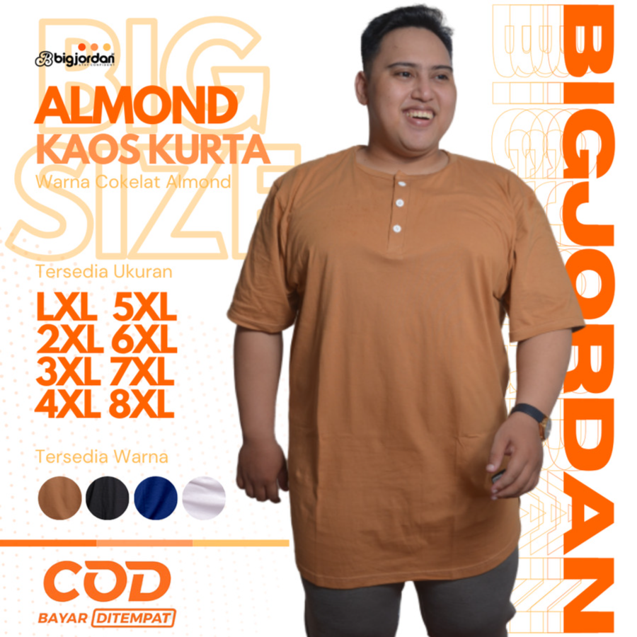 KAOS KOKO KURTA PAKISTAN ALMOND 4XL 5XL 6XL 7XL 8XL