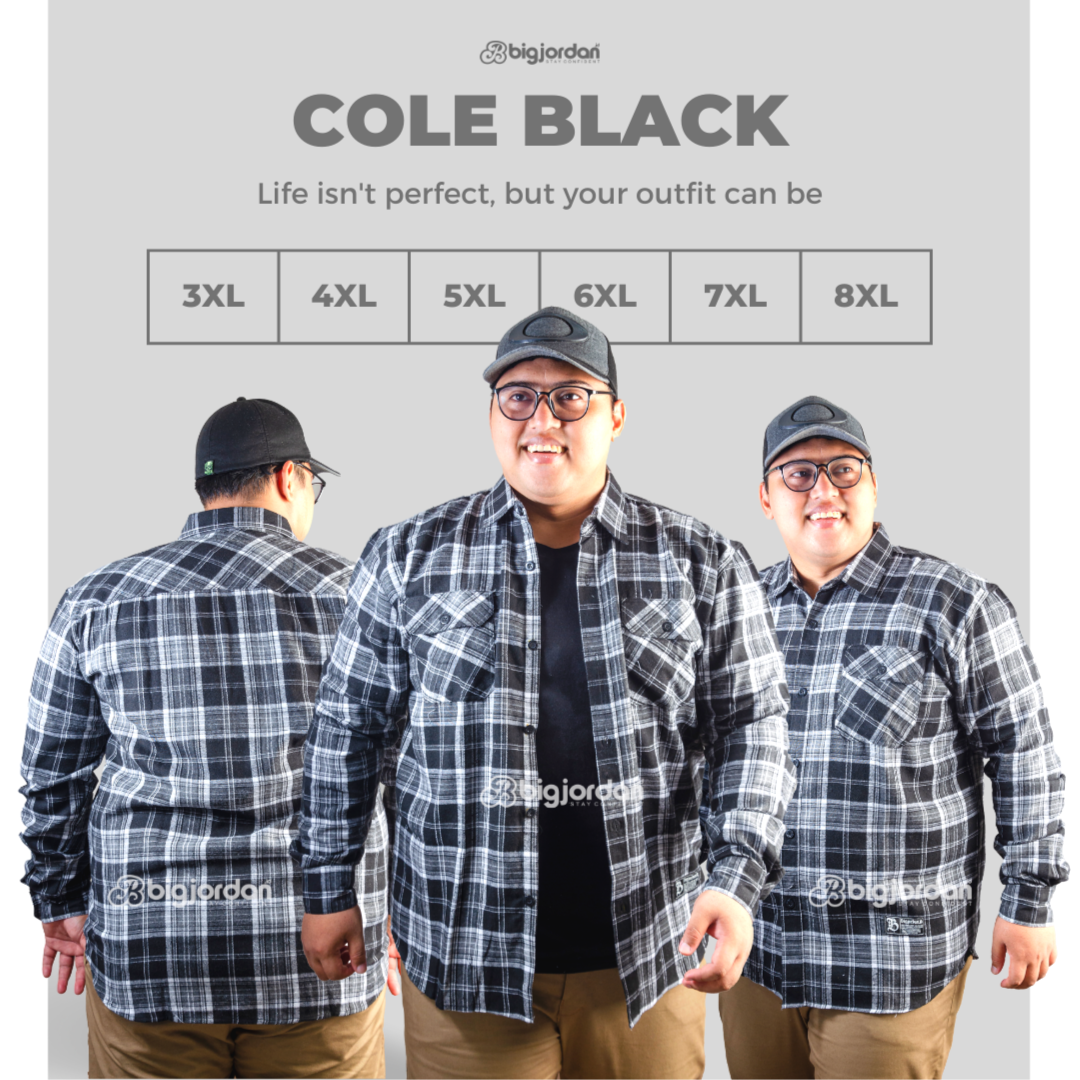 COLE BLACK - KEMEJA FLANNEL LENGAN PANJANG