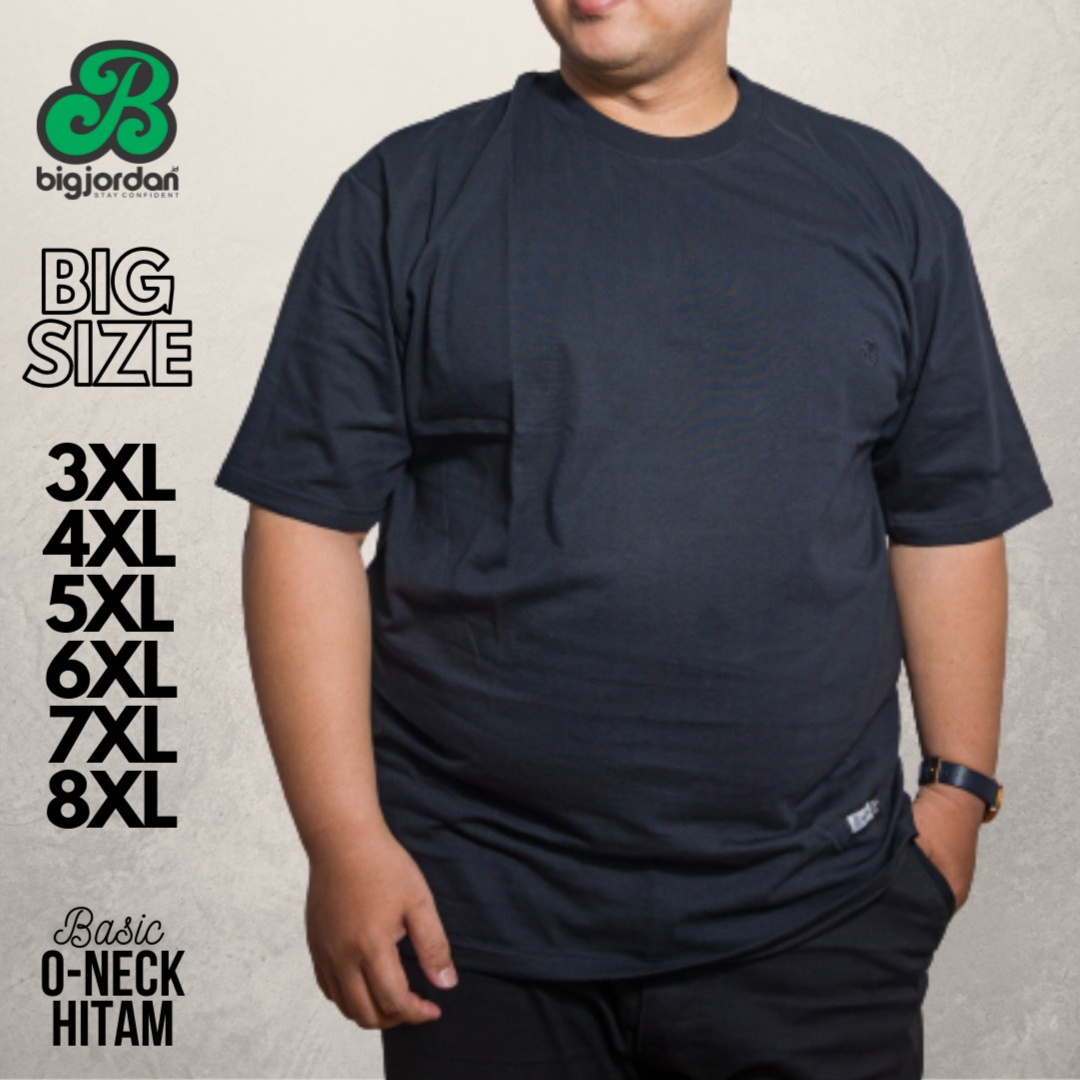 KAOS O-NECK BORDIR HITAM