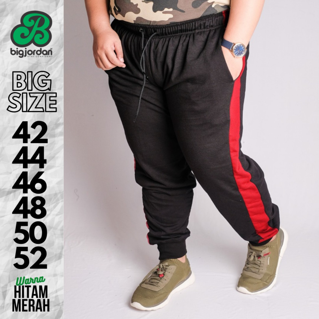 JOGGER TERRY STRIP - HITAM MERAH