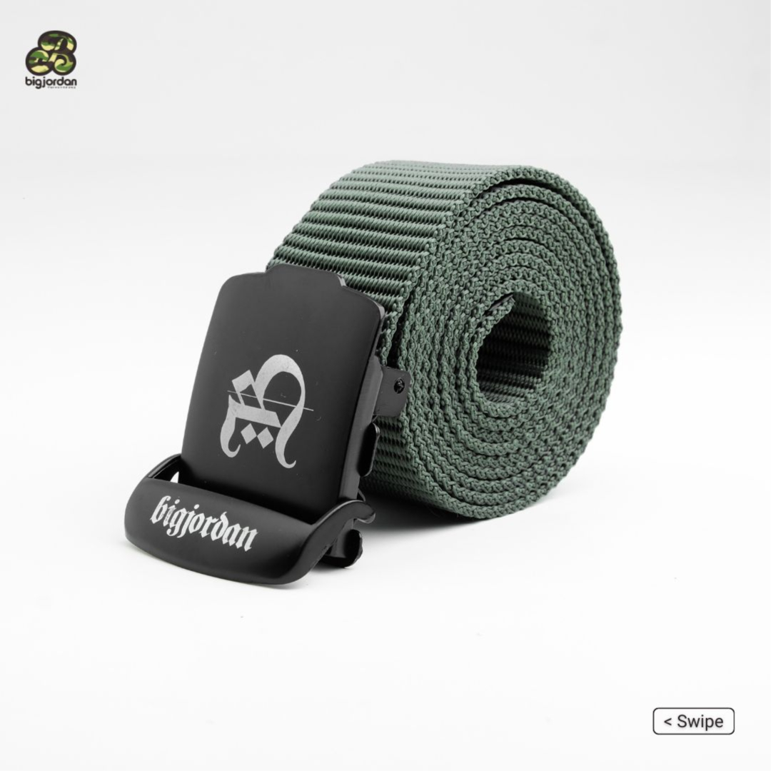 METALOVER - 150cm - IKAT PINGGANG SABUK BELT NYLON HIJAU TUA