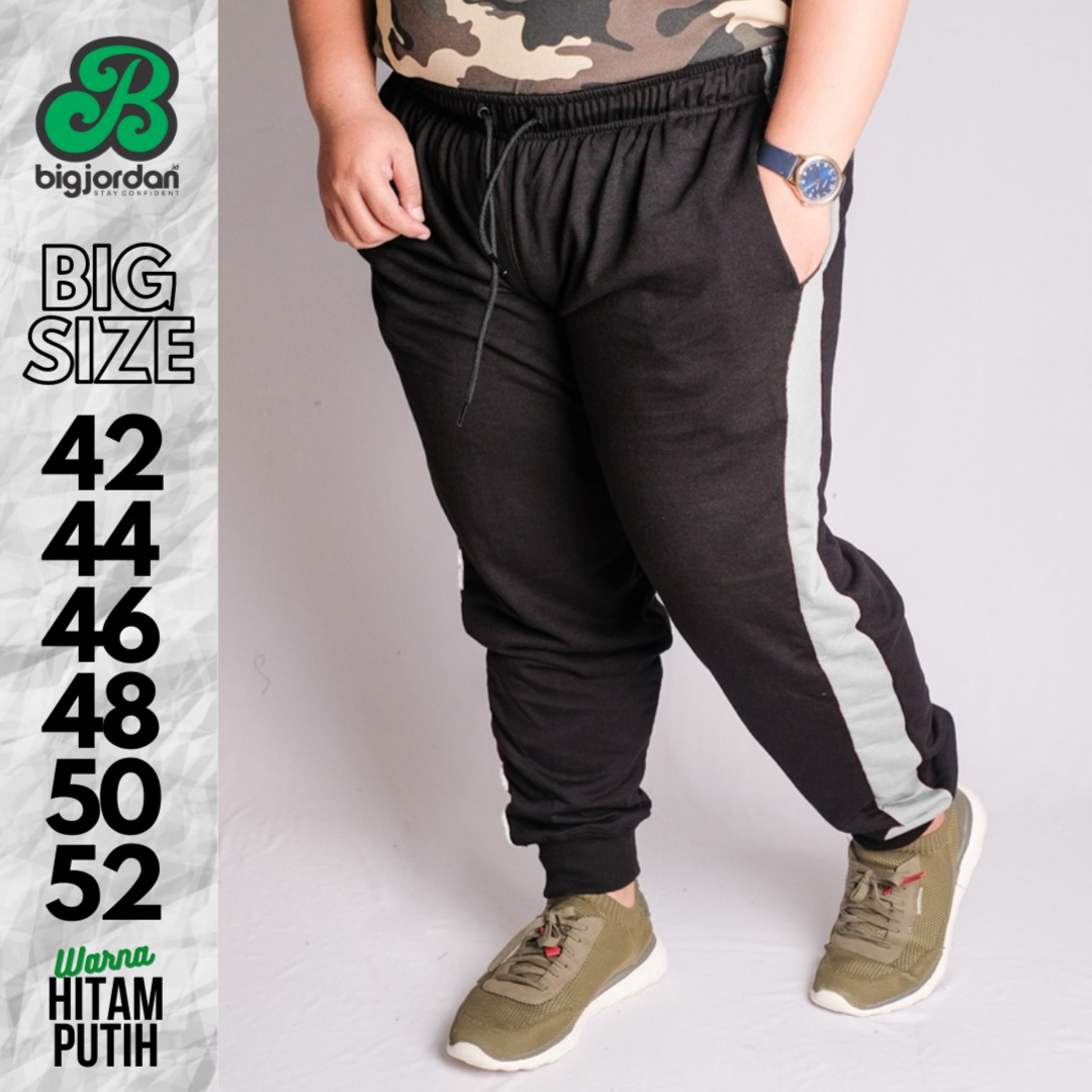 JOGGER TERRY STRIP - HITAM PUTIH