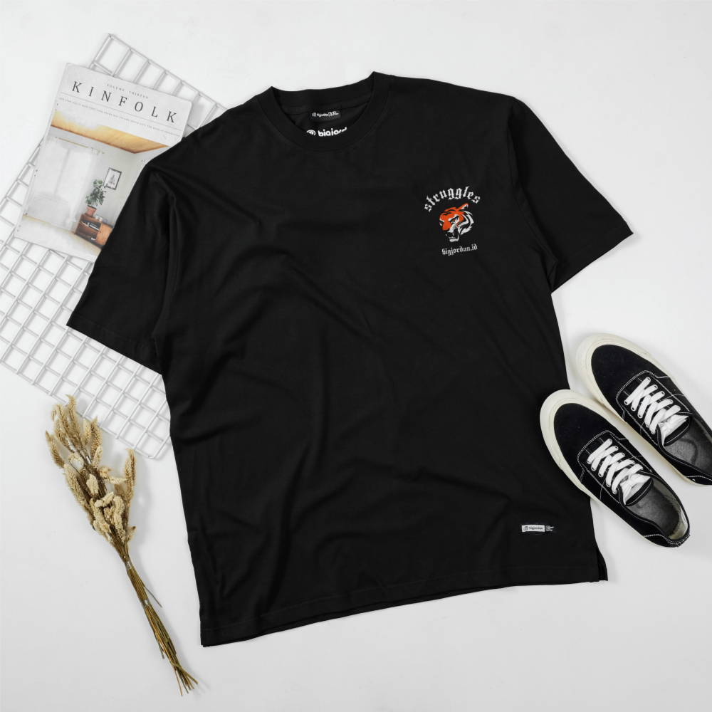 KAOS GRAFIS - STRUGGLES TIGER BLACK - BIG SIZE 3XL 4XL 5XL 6XL 7XL 8XL 2