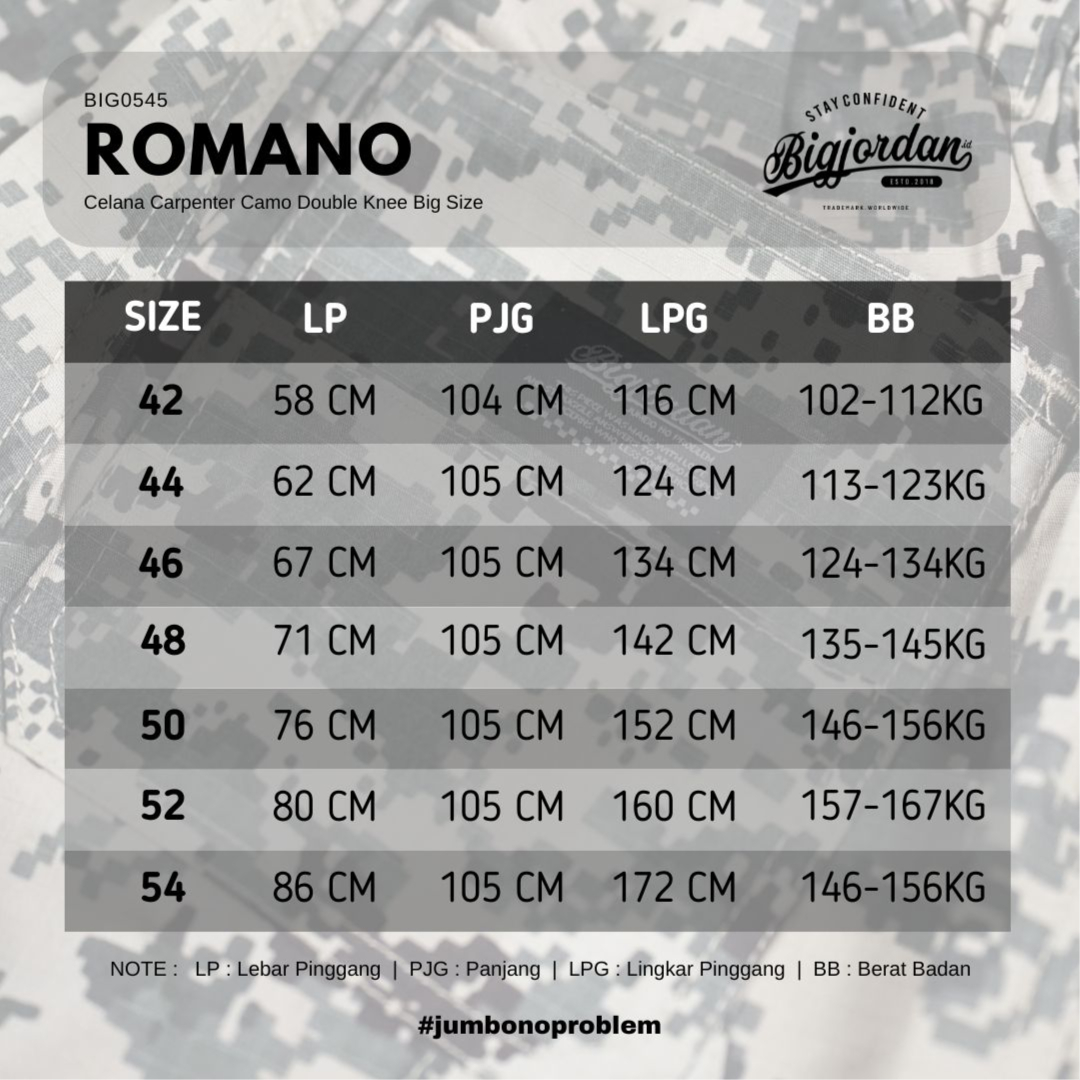 ROMANO Celana Carpenter Camo Double Knee 9