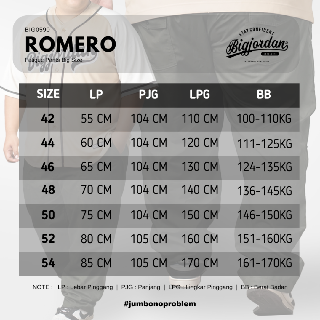 ROMERO - CELANA FATIGUE PRIA BIG SIZE HIJAU ARMY 5