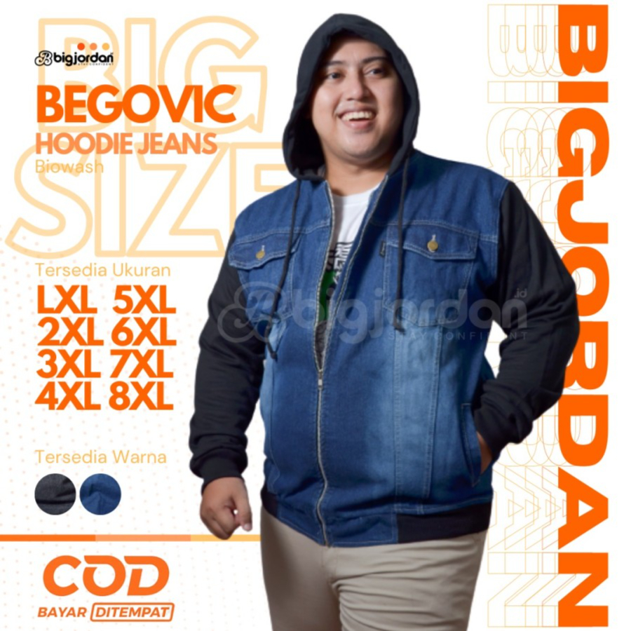 BEGOVIC JAKET JEANS HOODIE BIOWASH 4XL 5XL 6XL 7XL 8XL 2