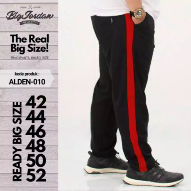 TRACKPANTS HITAM MERAH BIG SIZE 42 44