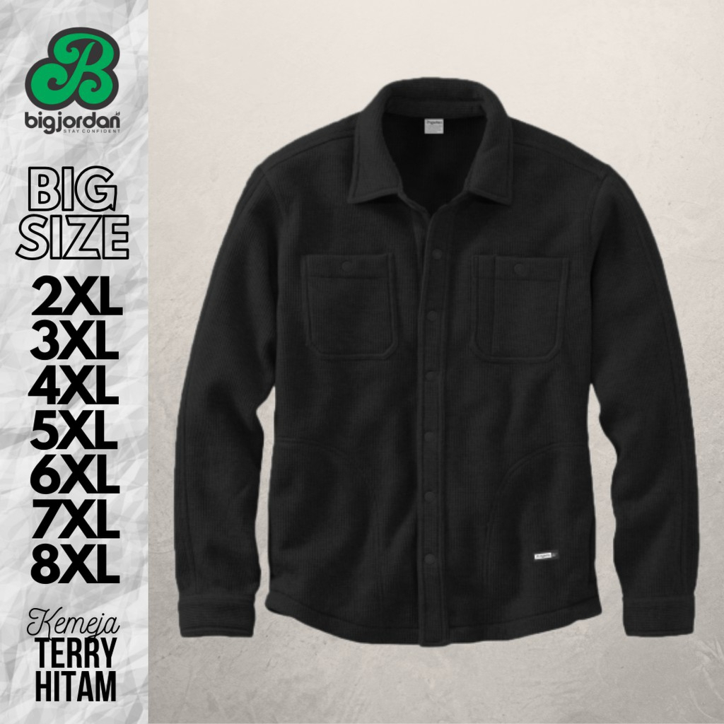 KEMEJA TERRY LENGAN PANJANG HITAM