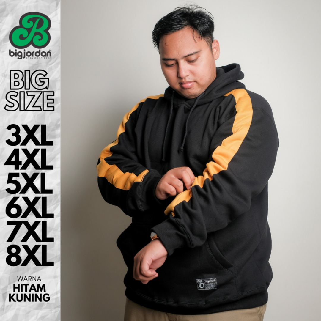 HOODIE HITAM LIST KUNING