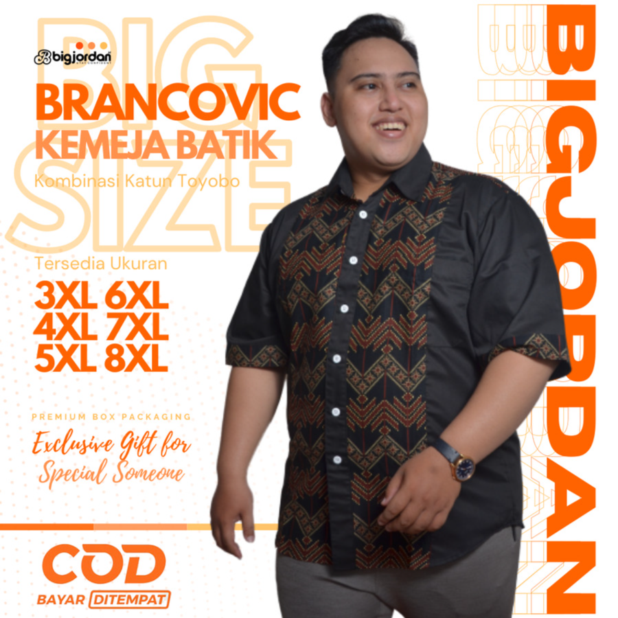 BRANCOVIC KEMEJA BATIK PENDEK KOMBINASI KATUN 2