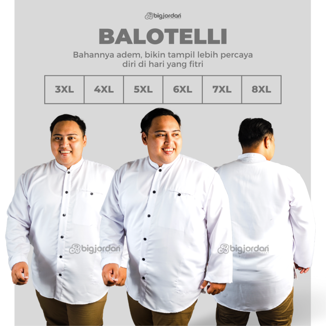 BALOTELLI PUTIH - KOKO LENGAN PANJANG