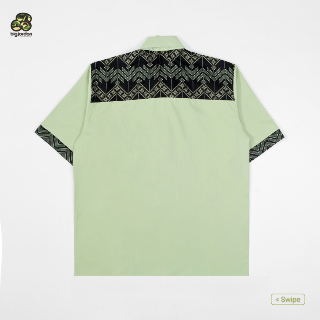 BAKURYU - KEMEJA BATIK PENDEK KOMBINASI KATUN 2