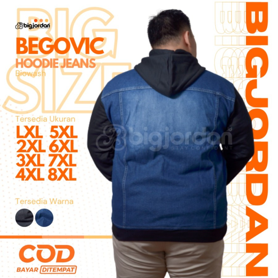 BEGOVIC JAKET JEANS HOODIE BIOWASH 4XL 5XL 6XL 7XL 8XL 4