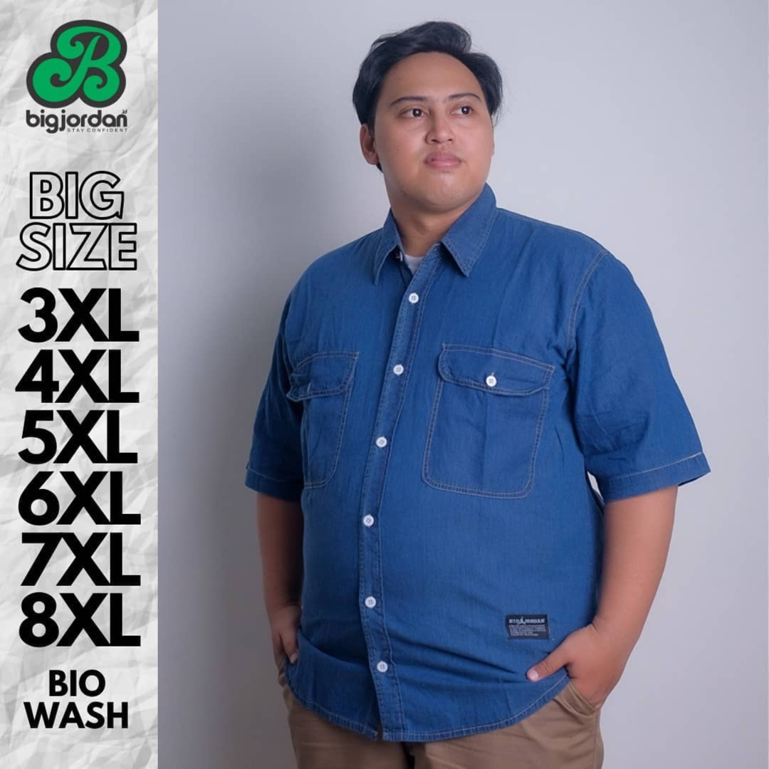 KEMEJA JEANS LENGAN PENDEK BIO WASH