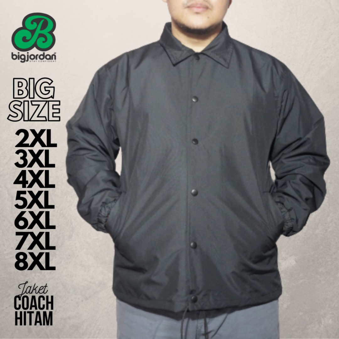 JAKET COACH HITAM 5XL 6XL 7XL 8XL