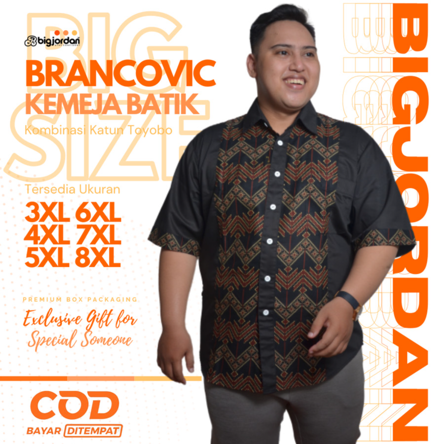 BRANCOVIC KEMEJA BATIK PENDEK KOMBINASI KATUN
