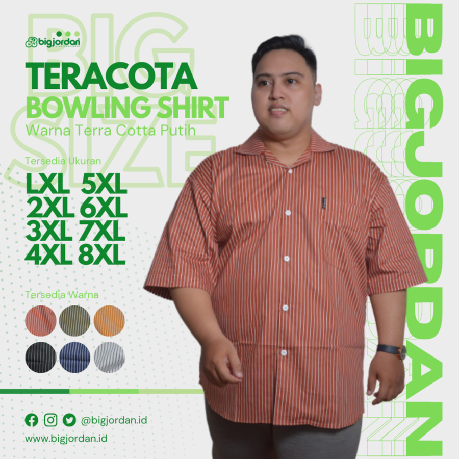 TERACOTA KEMEJA BOWLING SALUR BIG SIZE 2