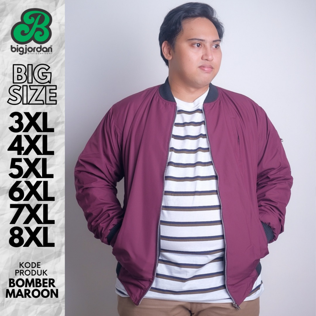 JAKET BOMBER MAROON