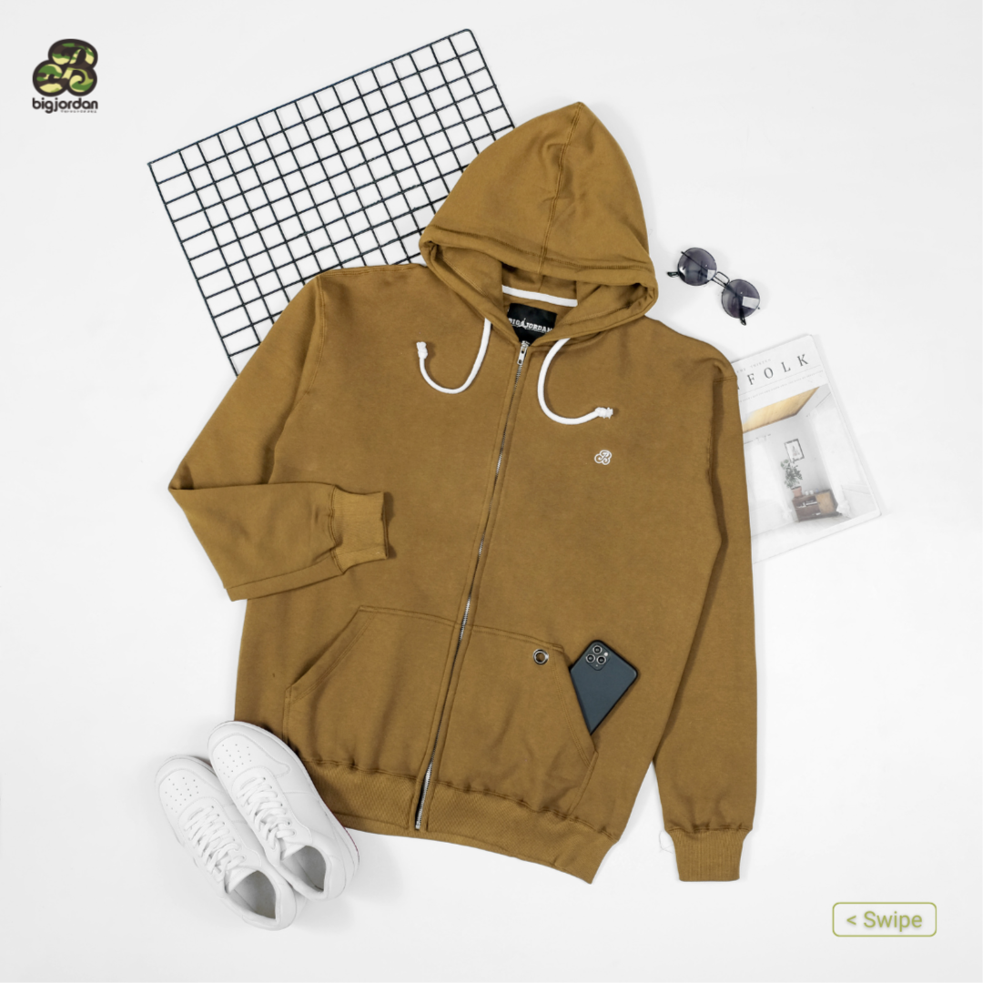 SENLONG ZIPPER HOODIE CARAMEL 4