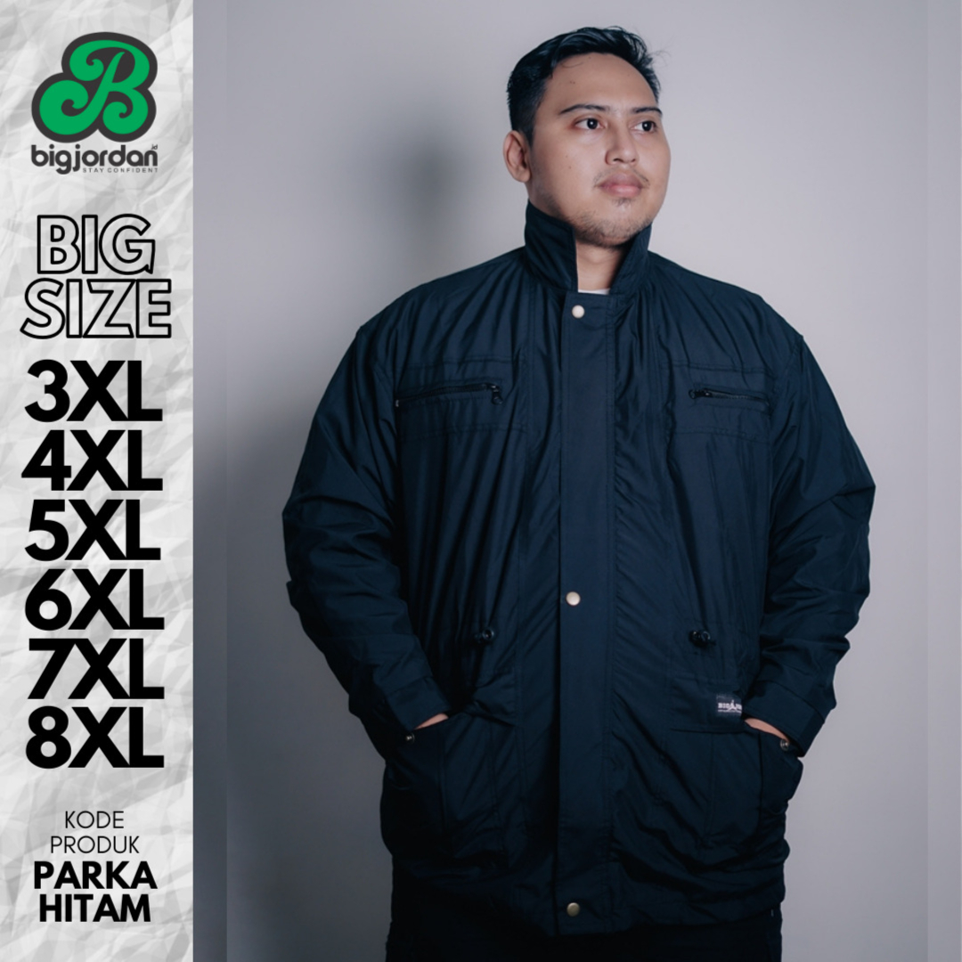 JAKET PARKA HITAM 5XL 6XL 7XL 8XL