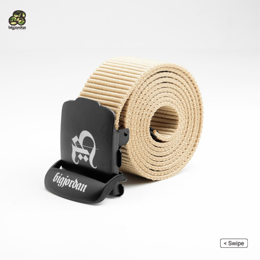 METALOVER - 170cm - IKAT PINGGANG SABUK BELT NYLON KREM