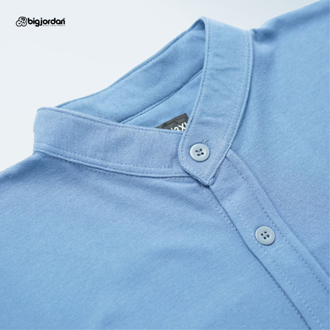 ASAUKI - KEMEJA PIQUE PENDEK BIRU MUDA 2