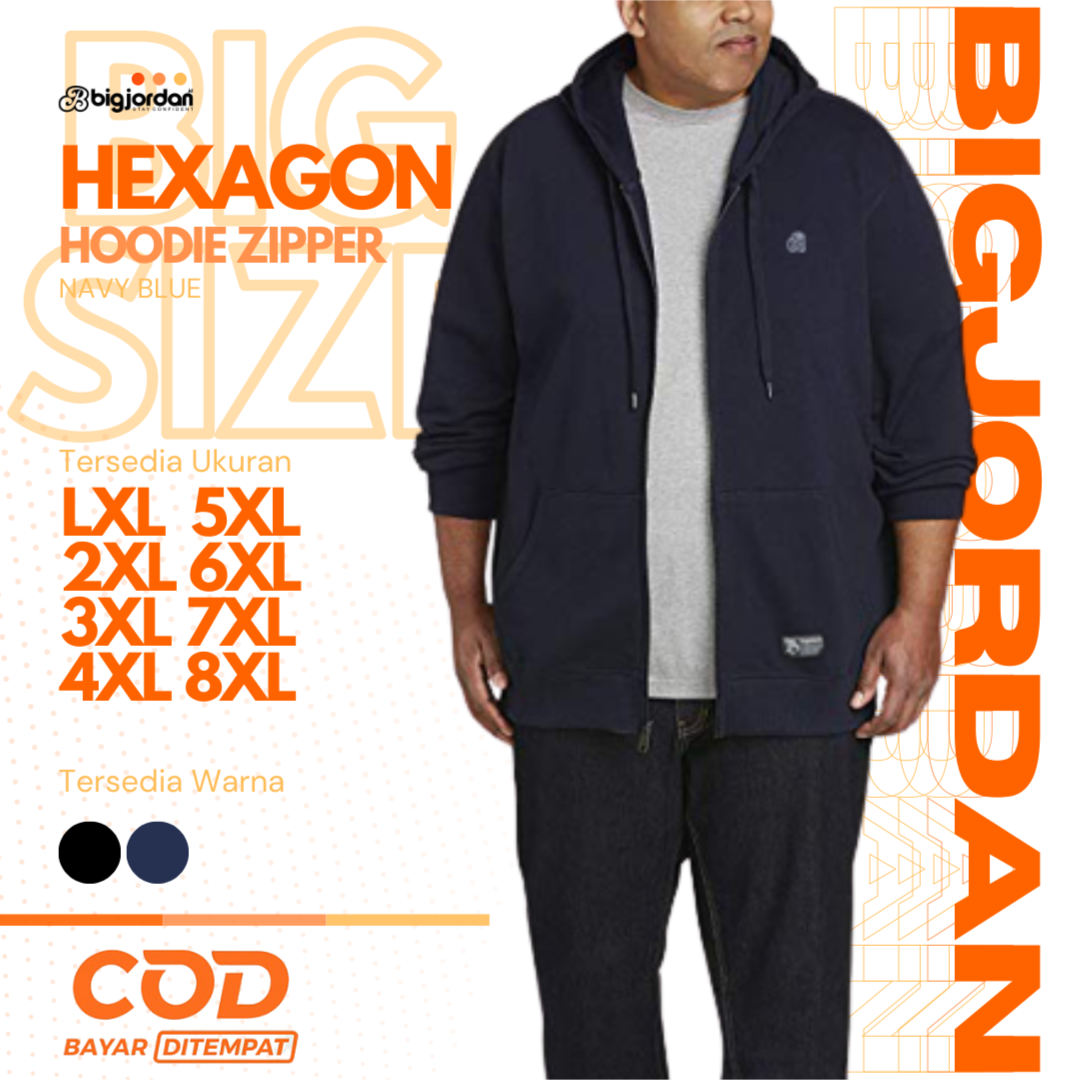 HEXAGON JAKET HOODIE ZIPPER NAVY