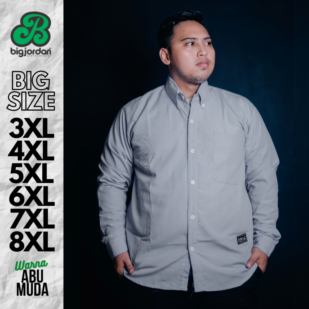 KEMEJA LENGAN PANJANG ABU MUDA