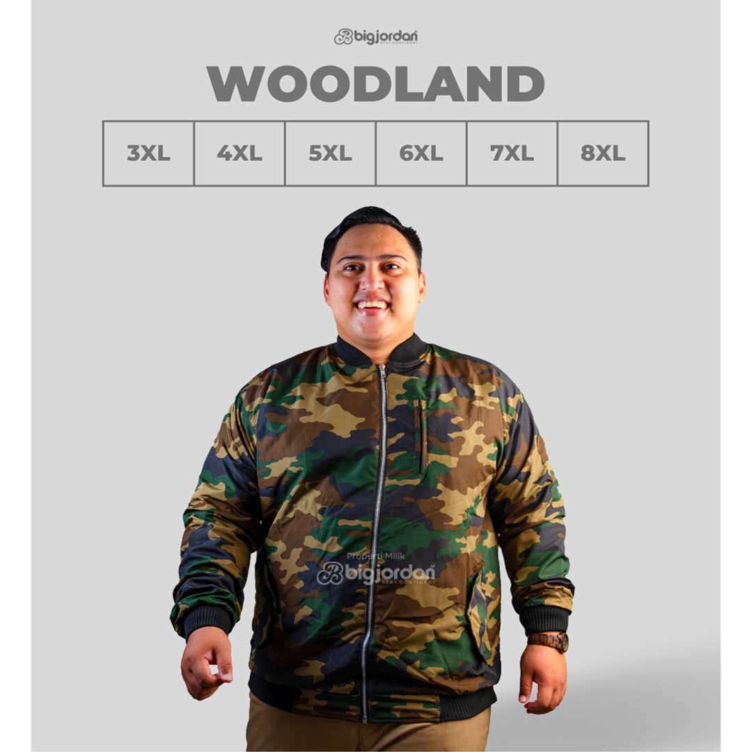 WOODLAND CAMOUFLAGE - JAKET BOMBER ARMY HIJAU 4