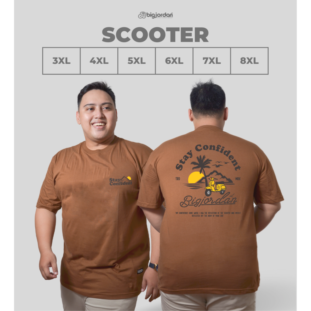 KAOS GRAFIS - SCOOTER STAY CONFIDENT BROWN
