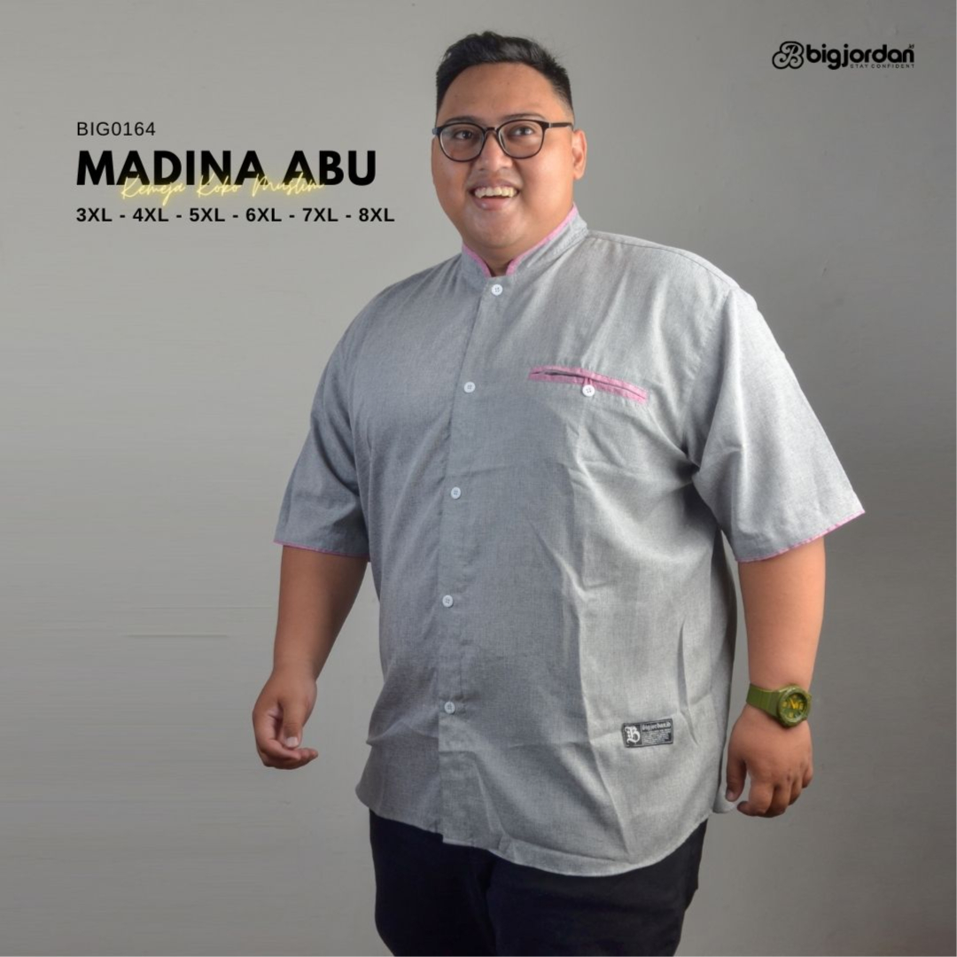 KEMEJA KOKO MADINA ABU 3XL 4XL 5XL 6XL 7XL 8XL 4