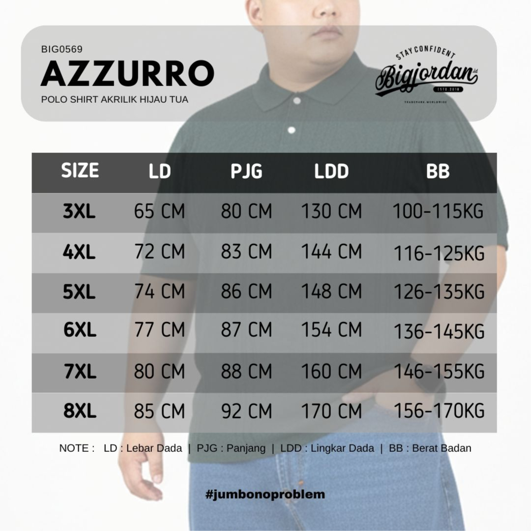 AZZURRO - POLO SHIRT AKRILIK HIJAU TUA 7
