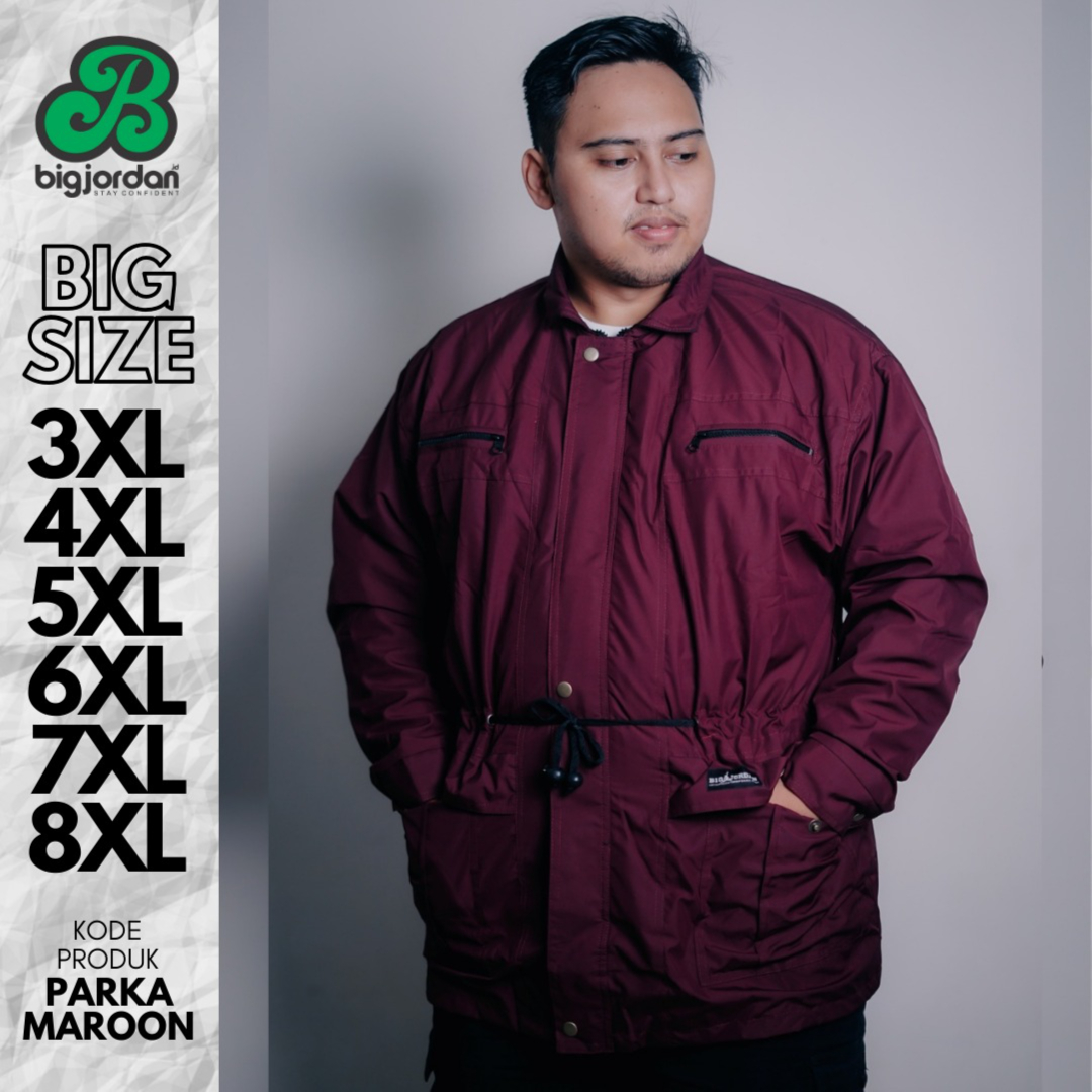JAKET PARKA MAROON 5XL 6XL 7XL 8XL