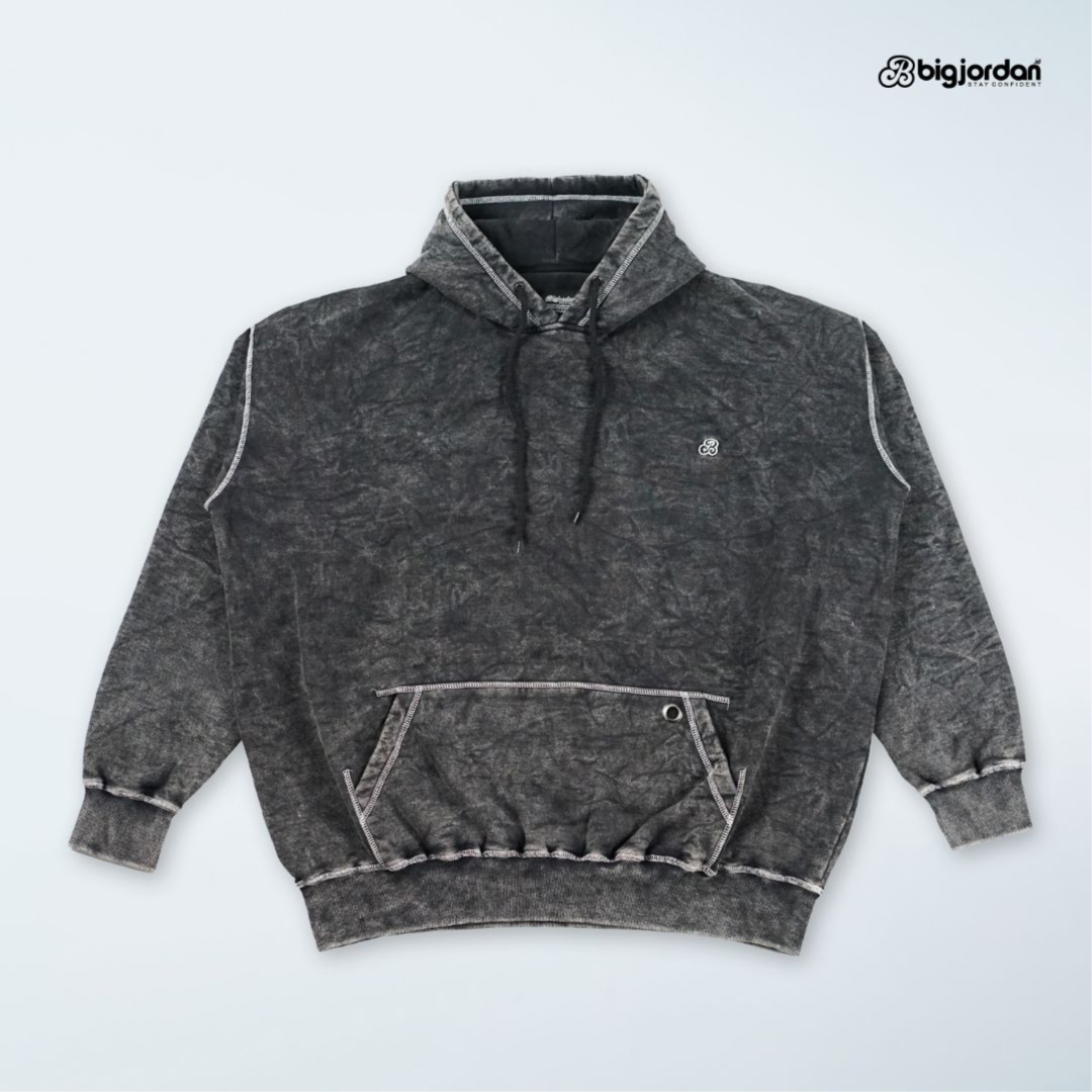 MARTINO - PULLOVER HOODIE WASHED BLACK