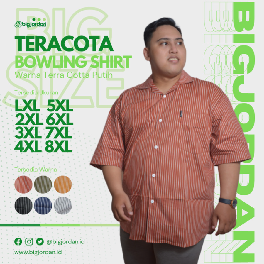 TERACOTA KEMEJA BOWLING SALUR BIG SIZE