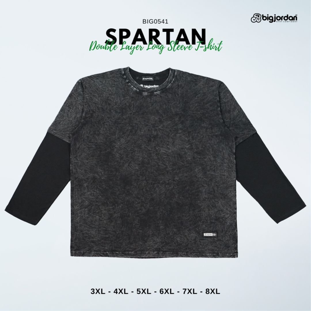 SPARTAN KAOS WASHED PANJANG DOUBLE LAYER HITAM 6