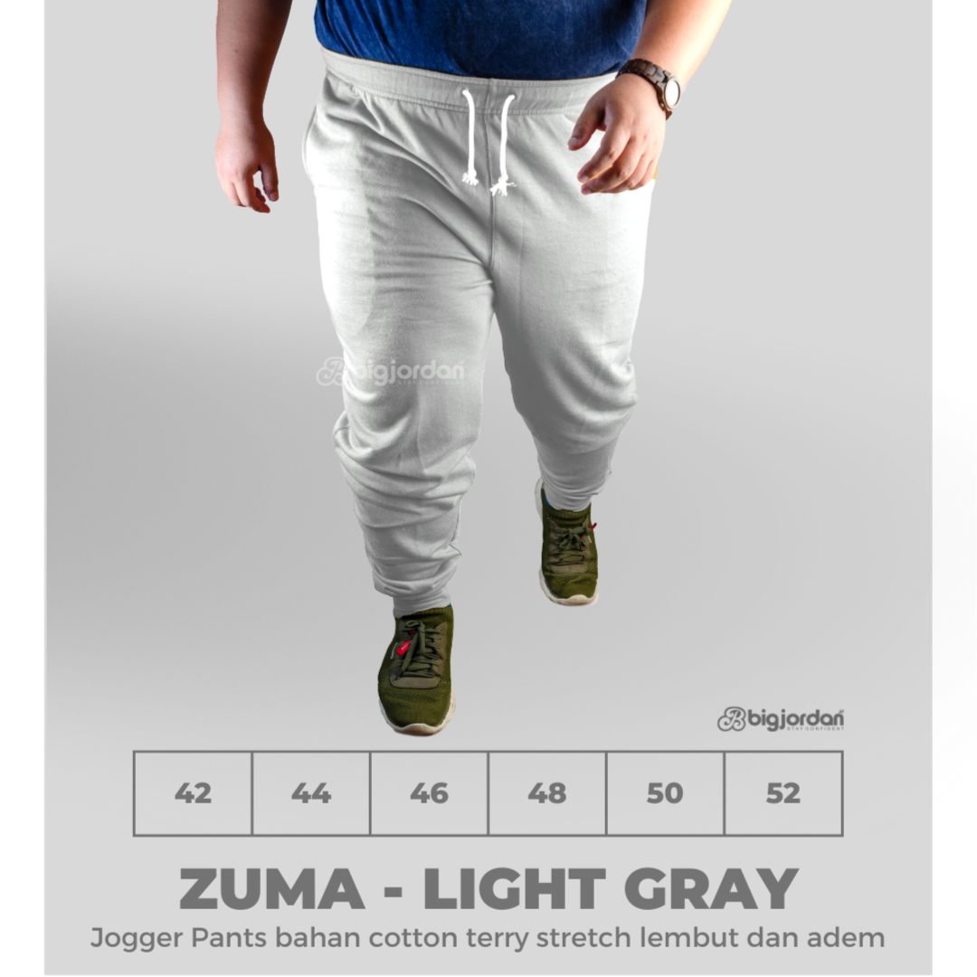 ZUMA LIGHT GRAY JOGGER TERRY 46 48 50 52 - ABU MUDA