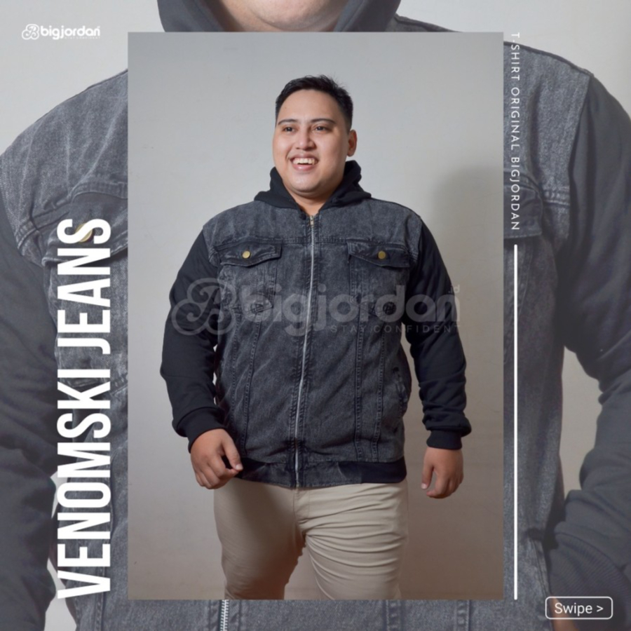 VENOMSKI JAKET JEANS HOODIE SANDWASH GREY