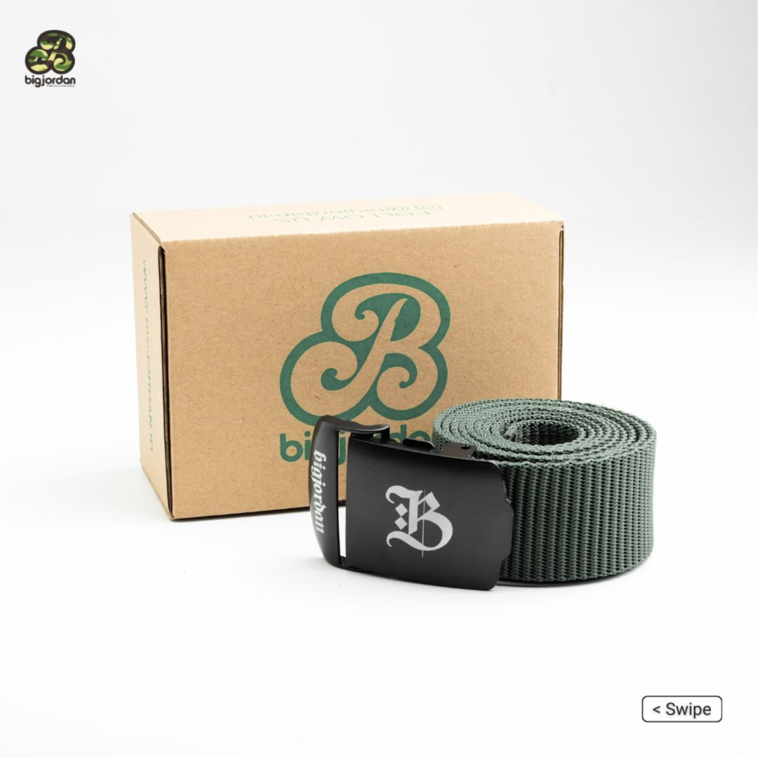 METALOVER - 170cm - IKAT PINGGANG SABUK BELT NYLON HIJAU TUA 2