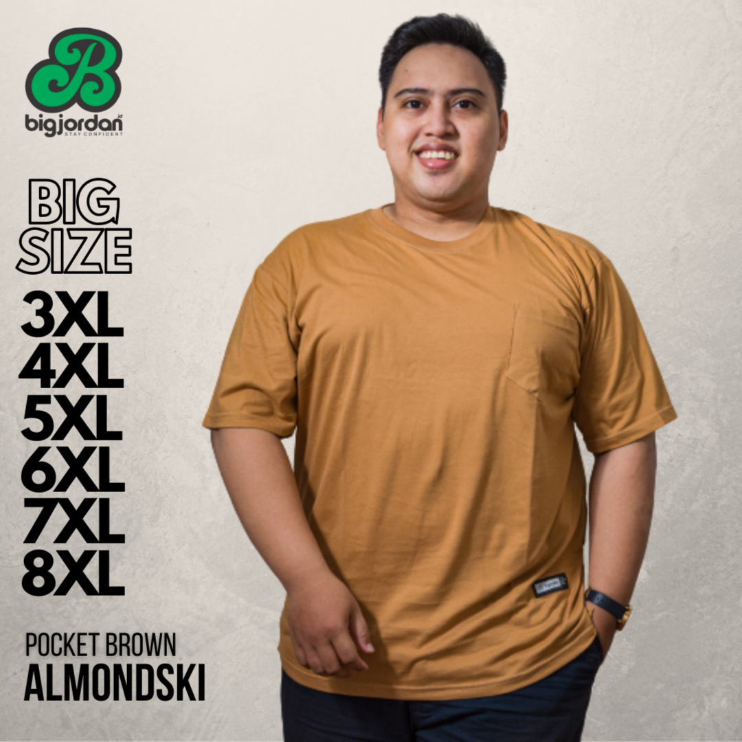 ALMONDSKI KAOS O-NECK POCKET - ALMOND BROWN