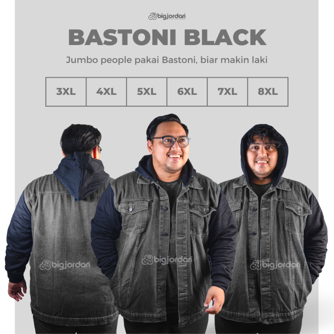 BASTONI BLACK - JAKET JEANS HOODIE