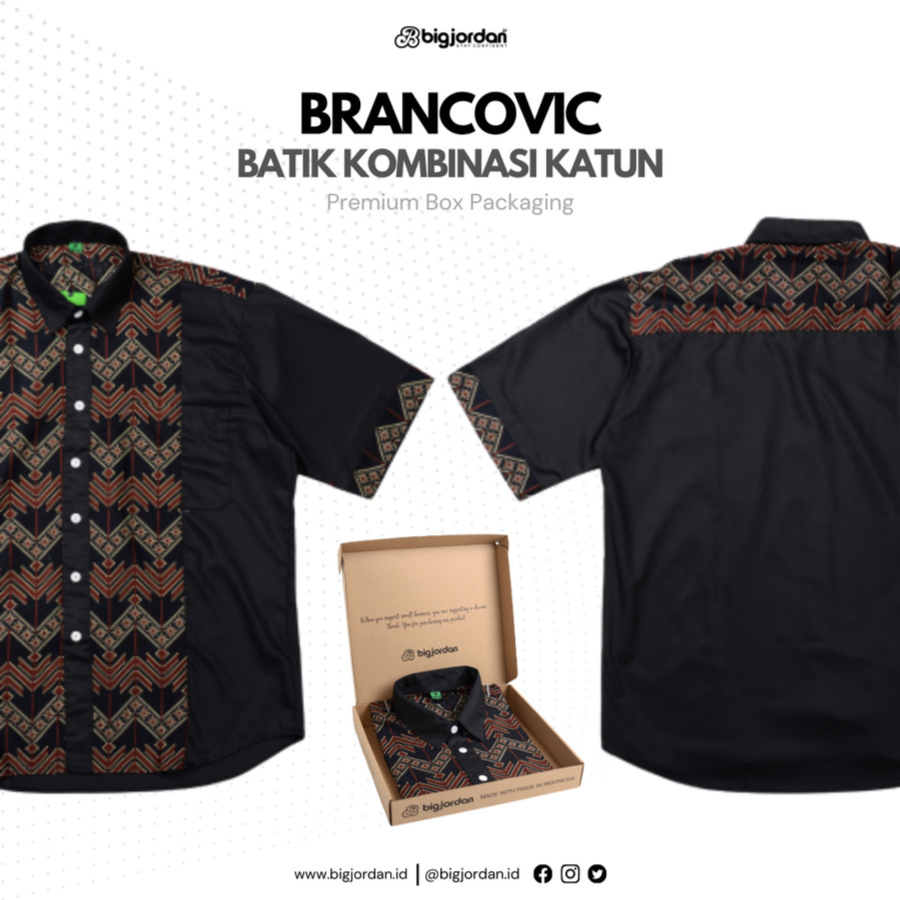 BRANCOVIC KEMEJA BATIK PENDEK KOMBINASI KATUN 4