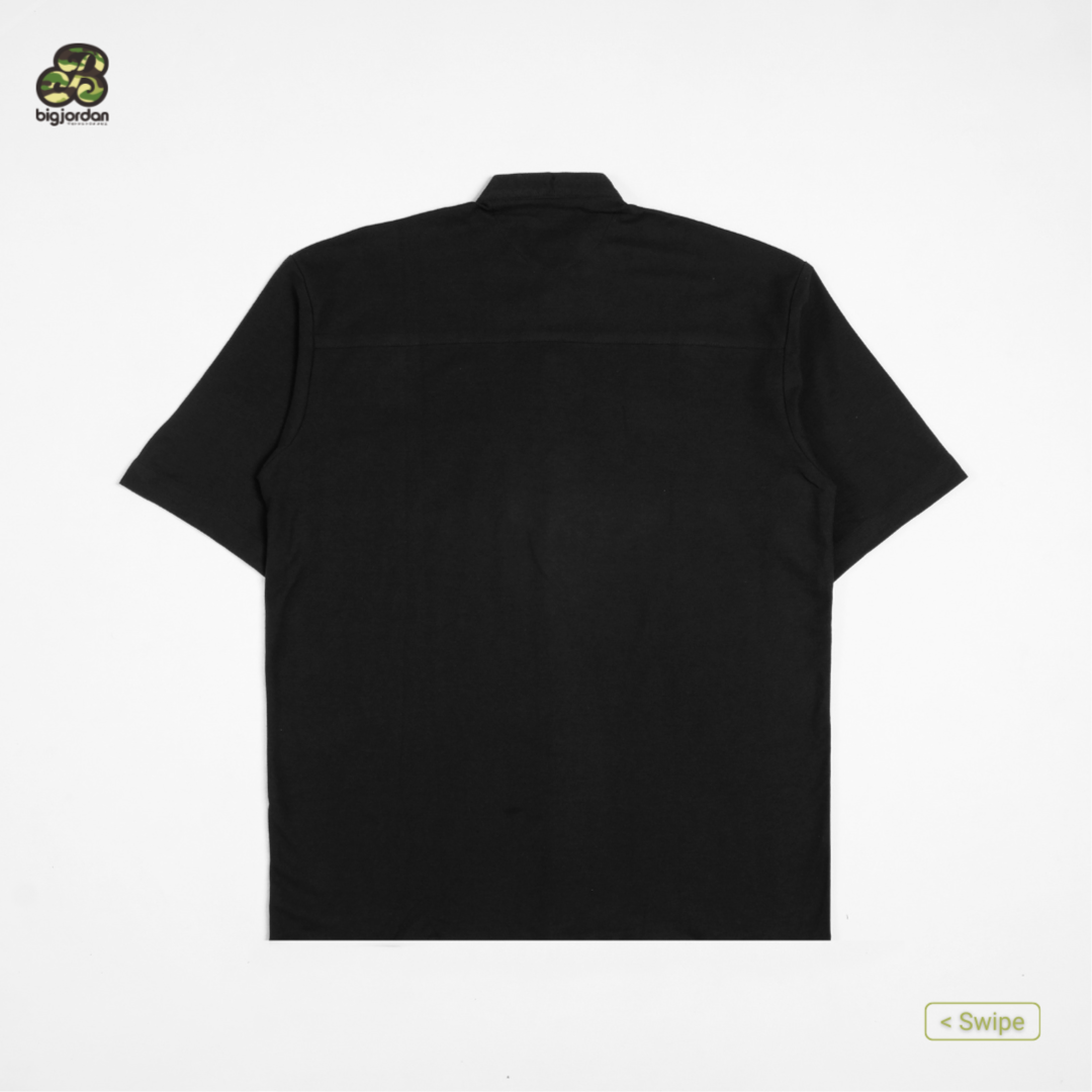 ASAUKI - KEMEJA PIQUE PENDEK HITAM 2