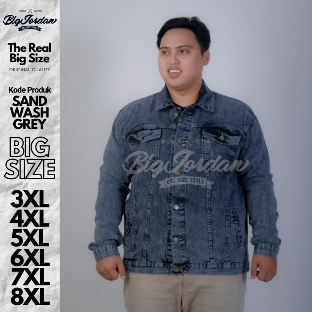 JAKET JEANS SANDWASH GREY