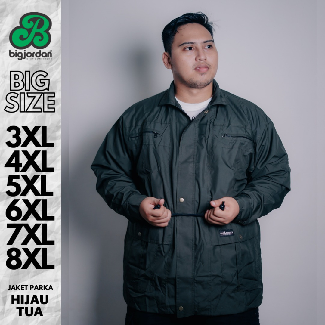 JAKET PARKA HIJAU 3XL 4XL 5XL 6XL 7XL 8XL