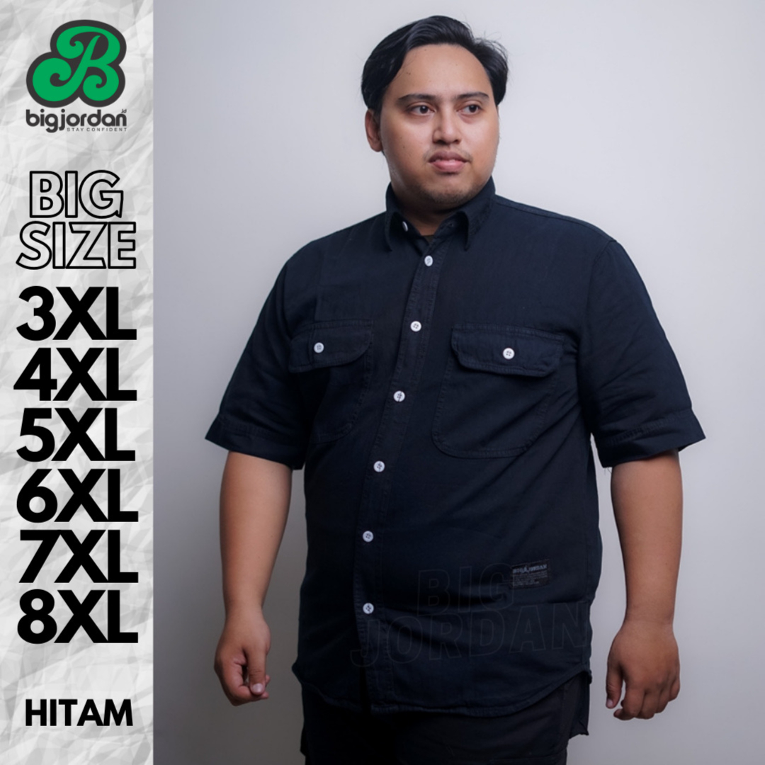 KEMEJA JEANS LENGAN PENDEK HITAM