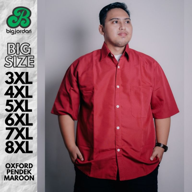 KEMEJA PENDEK MERAH MAROON