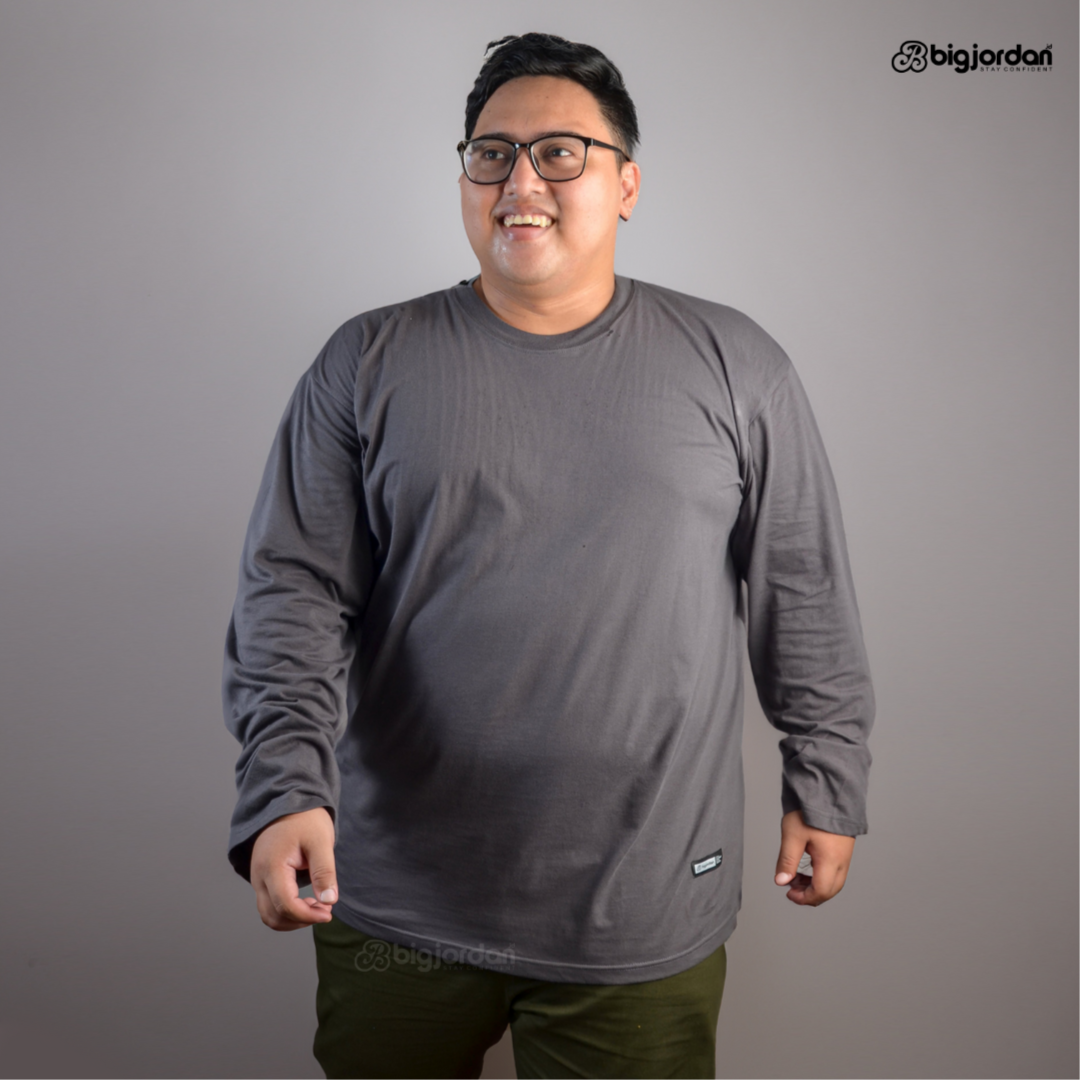 KAOS PANJANG O-NECK ABU TUA